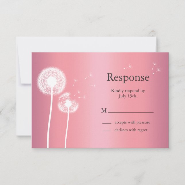Dandelion RSVP en or Rose et gris (Devant)