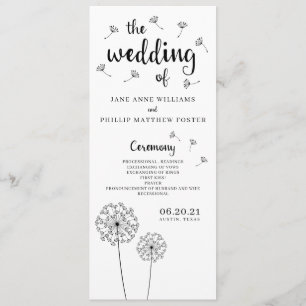 Dandelion Rustic Wedding Program