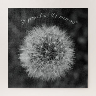 Dandelion seed head. Be Present In The Moment. Jigsaw Puzzle