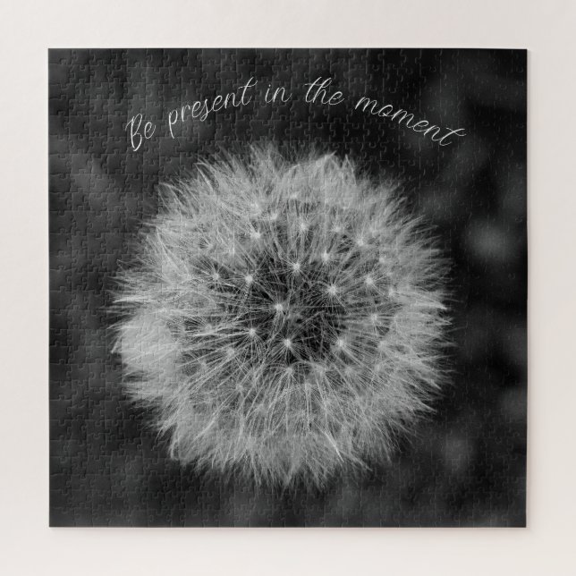 Dandelion seed head. Be Present In The Moment. Jigsaw Puzzle (Vertical)