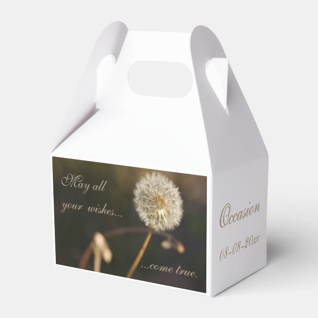 Dandelion Seed Head in Brown Tones Favor Box (Front Side)