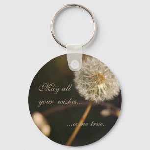 Dandelion seed head in brown tones keychain