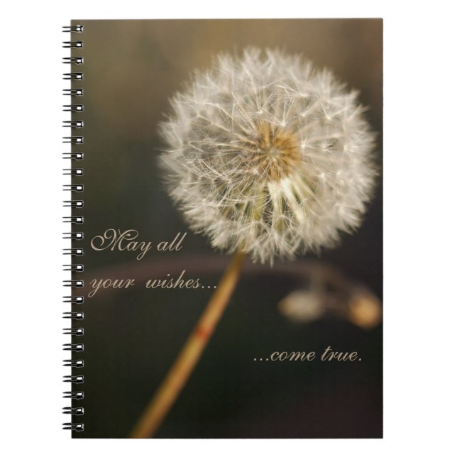 Dandelion Seed Head in Brown Tones   Notebook (Front)