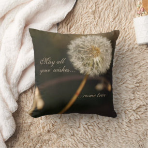Dandelion Seed Head in Brown Tones Throw Pillow