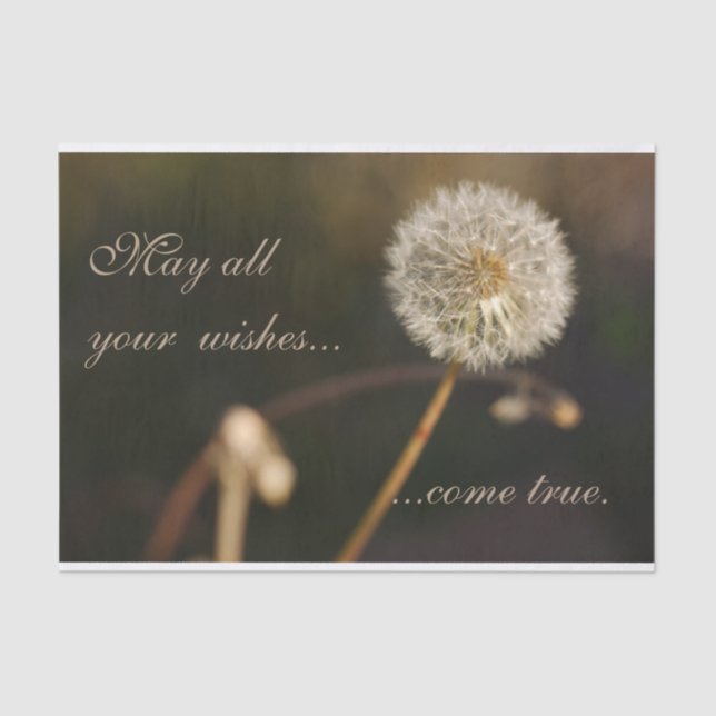 Dandelion Seed Head in Brown Tones Tissue Paper (Front)