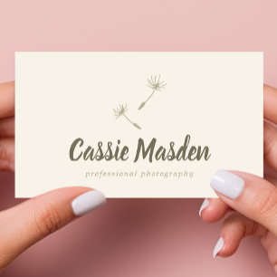 Dandelion Seed Rustic Botanical Business Logo Card