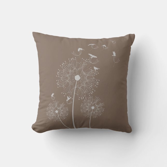 Dandelion Seed Thieves Throw Pillow (Front)