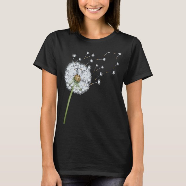 Dandelion Seeds Blown By Wind Make A Wish T-Shirt (Front)