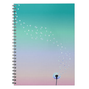 Dandelion Seeds Flying in the Wind - Turquoise Notebook
