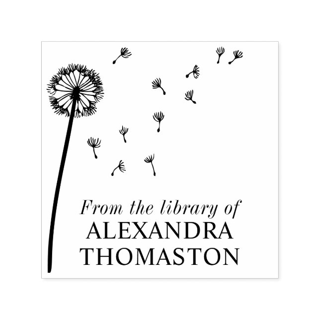 Dandelion Seeds in the Wind #2 Library Book Name Self-inking Stamp (Design)