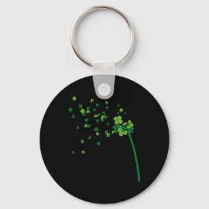 Dandelion Shamrock Clover Leaf St. Patrick Irish R Keychain
