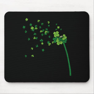 Dandelion Shamrock Clover Leaf St. Patrick Irish R Mouse Pad
