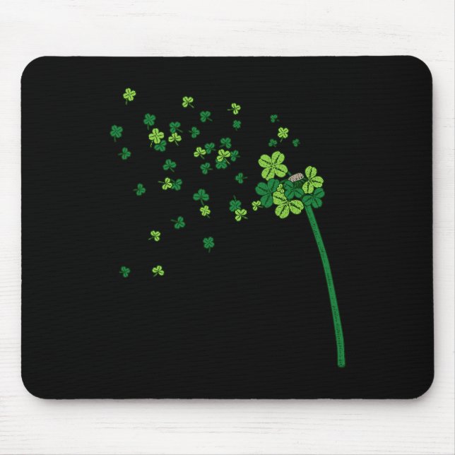 Dandelion Shamrock Clover Leaf St. Patrick Irish R Mouse Pad (Front)