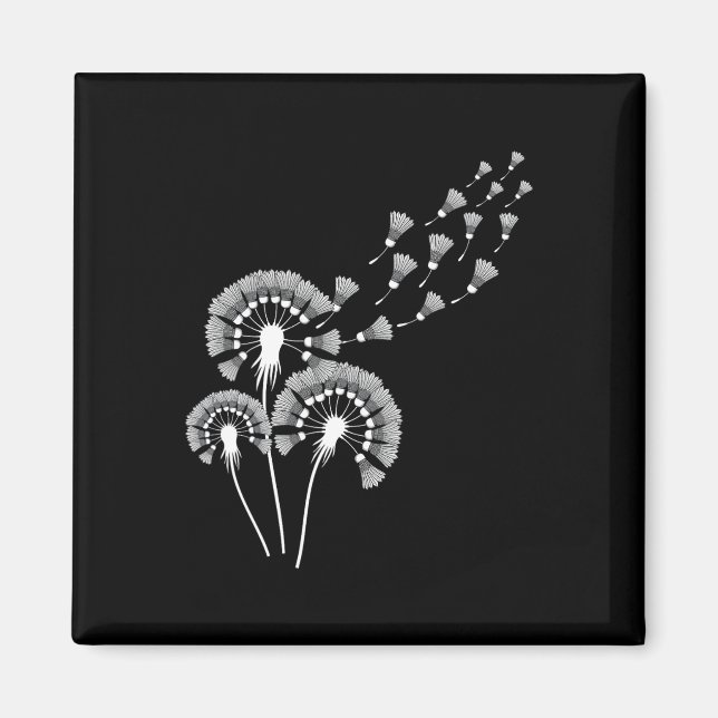 Dandelion Shuttle Shirt For Badminton Player Badmi Magnet (Front)
