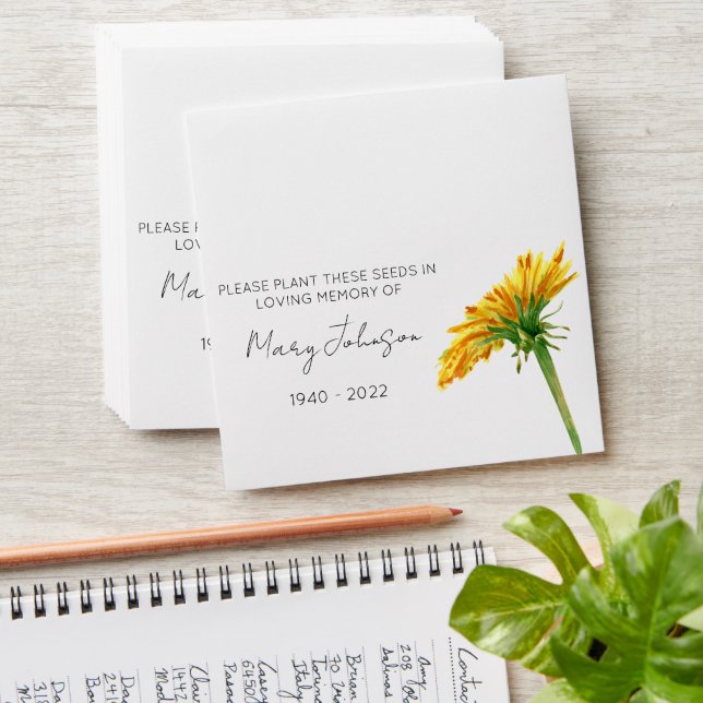 Dandelion | Simple Memorial Seed Envelope (Stacked)