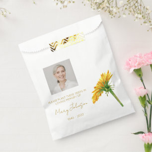 Dandelion Simple Photo Funeral Seed Favour Bag