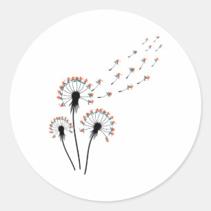 Dandelion Snowboarding Shirt For Snowboarder Snowb Classic Round Sticker