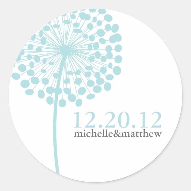 Dandelion Souhaite Mariage Favor Stickers (Devant)