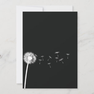 Dandelion Souhaite noir et blanc Faire-part de mar