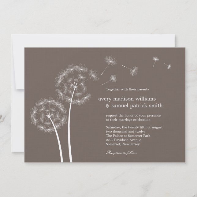 Dandelion Spring Wedding Invitation (Front)