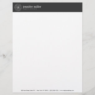 DANDELION STARBURST LOGO in WHITE Customizable Letterhead