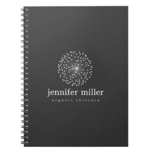 DANDELION STARBURST LOGO in WHITE Customizable Notebook