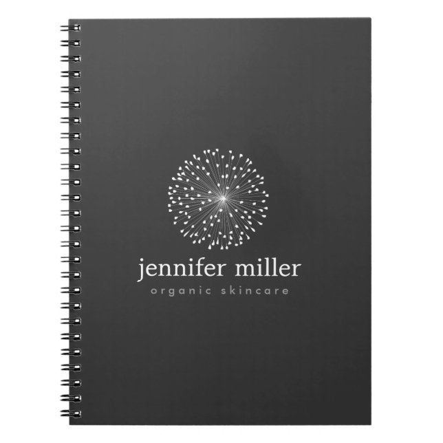 DANDELION STARBURST LOGO in WHITE Customizable Notebook (Front)