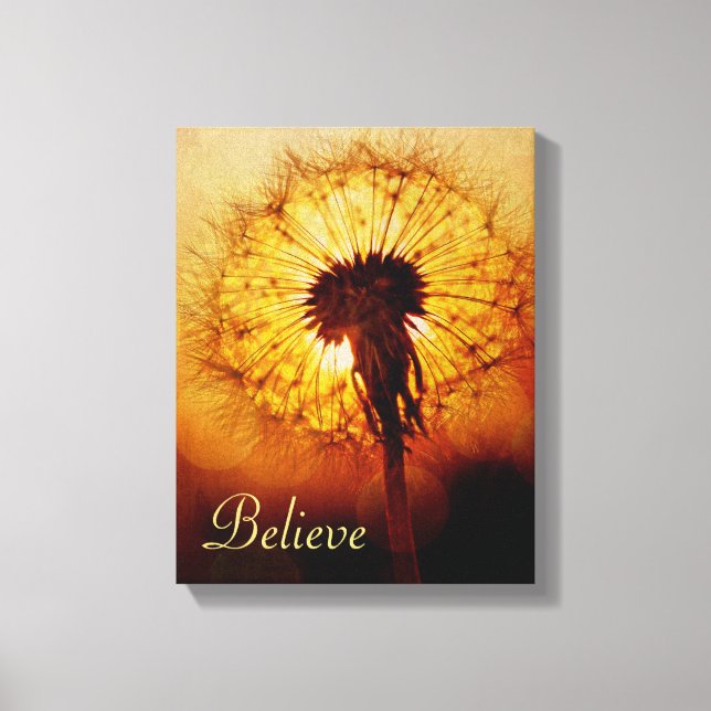 Dandelion Sunset Canvas Print (Front)