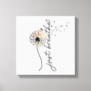 Dandelion Sunset Inspirational Butterfly  Canvas Print