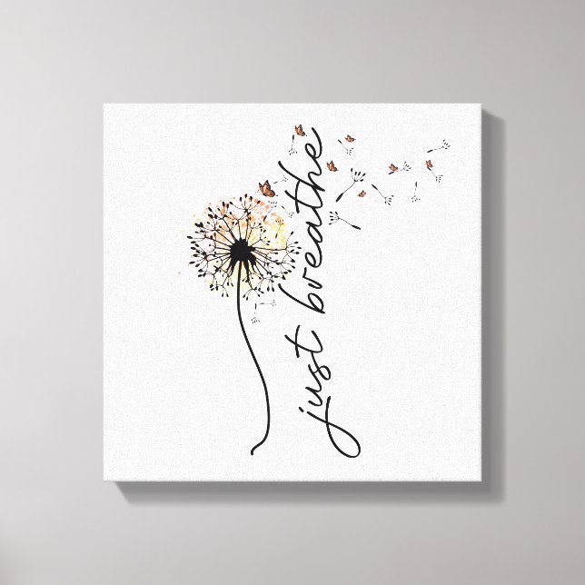 Dandelion Sunset Inspirational Butterfly  Canvas Print (Front)