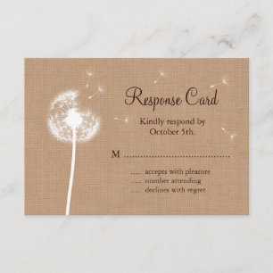 Dandelion sur Burlap RSVP