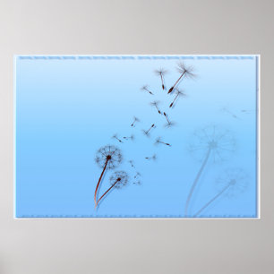 Dandelion sur les affiches bleu bébé