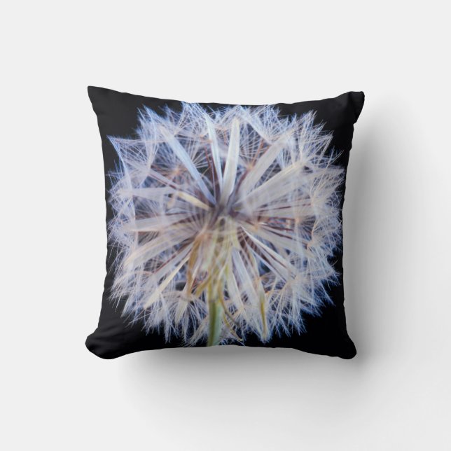 Dandelion (Taraxacum Officinale) Seed Head Throw Pillow (Front)
