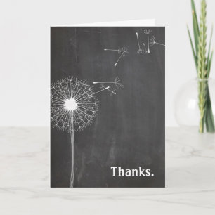 Dandelion Thanks on Chalkboard Thank You Card