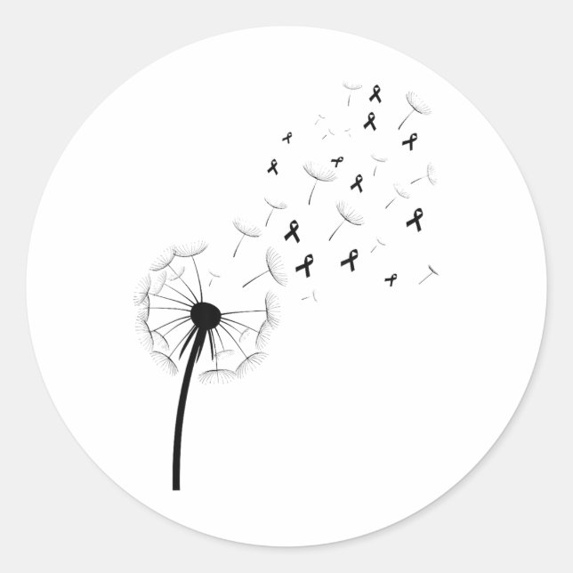 Dandelion Tumour Brain Cancer Awareness For Oncolo Classic Round Sticker (Front)