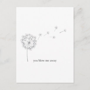 Dandelion Valentines day illustrated card