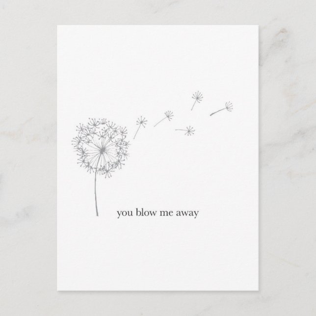 Dandelion Valentines day illustrated card (Front)