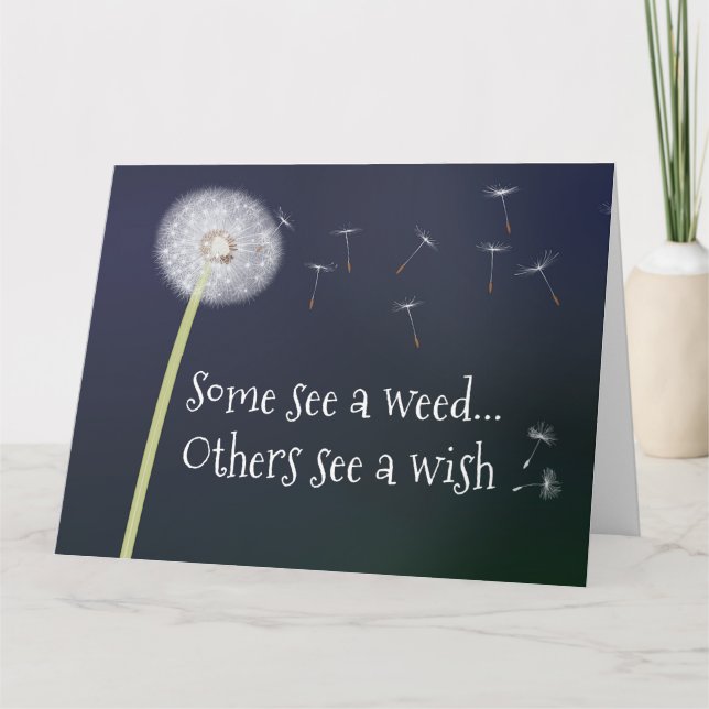 Dandelion veut carte de voeux pliée (Devant)