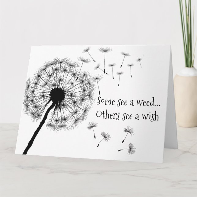 Dandelion veut carte de voeux pliée (Devant)