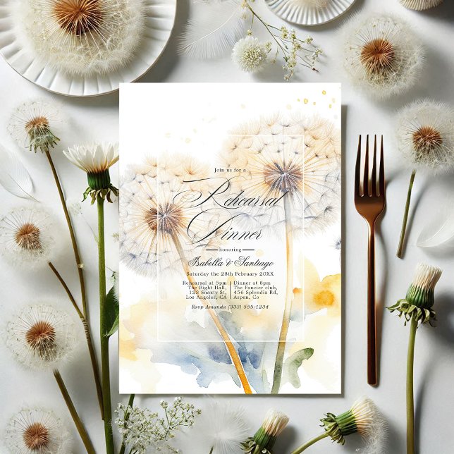 Dandelion Wedding Rehearsal Dinner QR Code Invitation (Dandelion Wedding Rehearsal Dinner QR Code Invitation)
