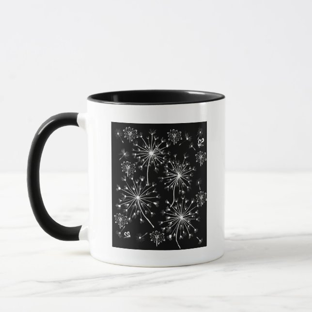 Dandelion, Wild Flowers, and Honey Bees Mug (Left)
