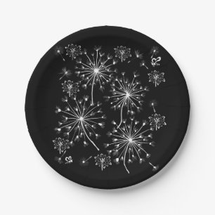Dandelion, Wild Flowers, and Honey Bees Paper Plate