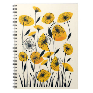 Dandelion wildflower field notebook