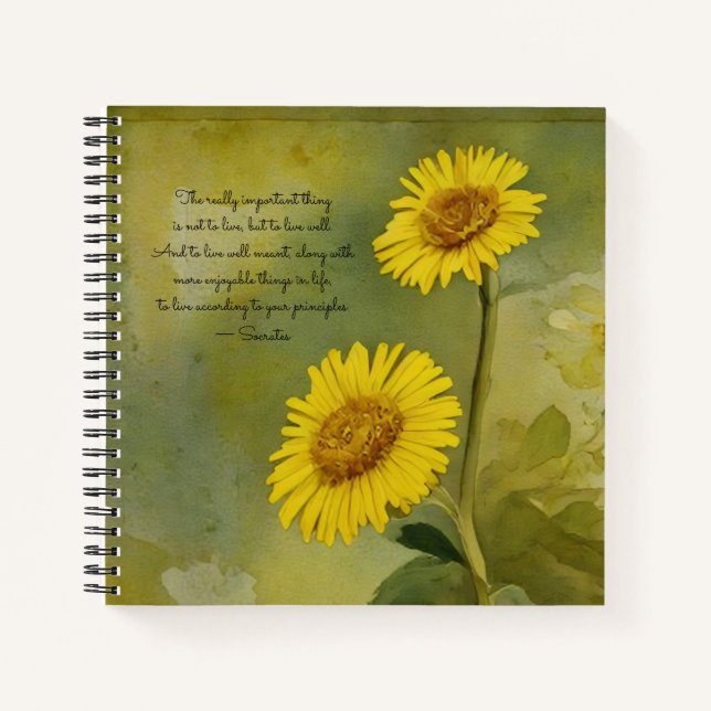 Dandelion WildFlowers Socrates Quote Journal (Front)