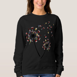 dandelion wine glass love wine drinking gift wine sweatshirt