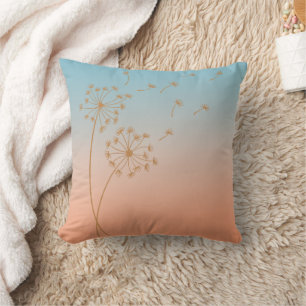 Dandelion Wish Ombre Twilight Throw Pillow