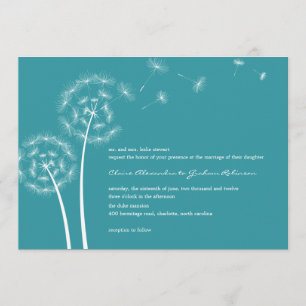 Dandelion Wish Wedding Invitations (Turquoise)