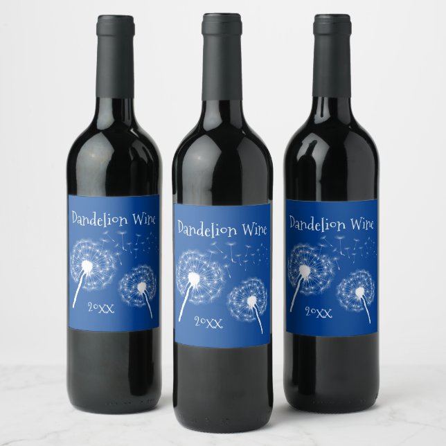 Dandelion Wishes Design Wine Label (Bottles)