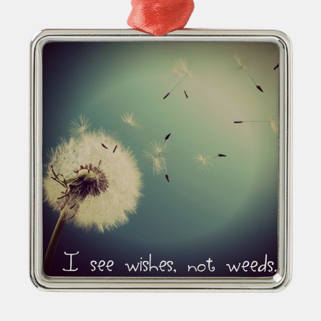 Dandelion Wishes Metal Ornament (Front)