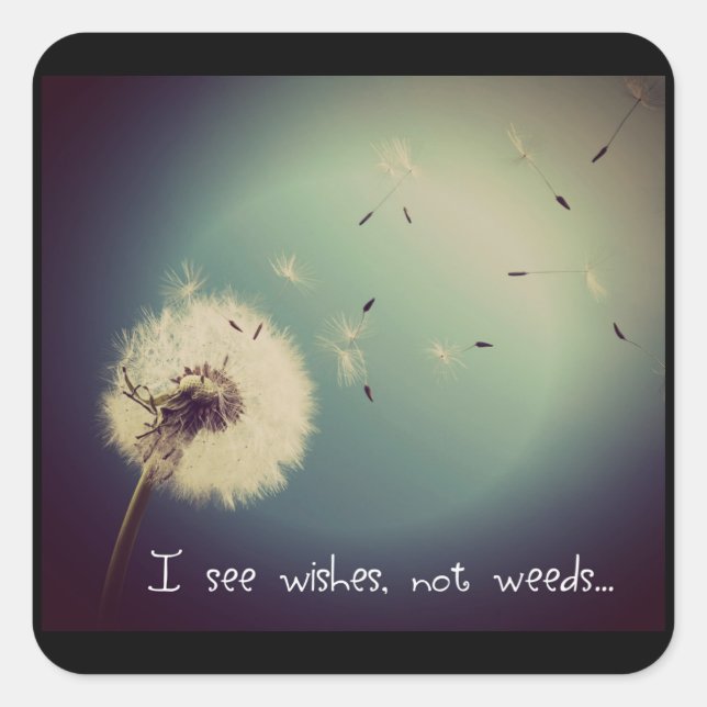 Dandelion Wishes Square Sticker (Front)